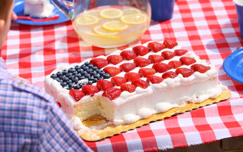 No Bake Flag Cheesecake